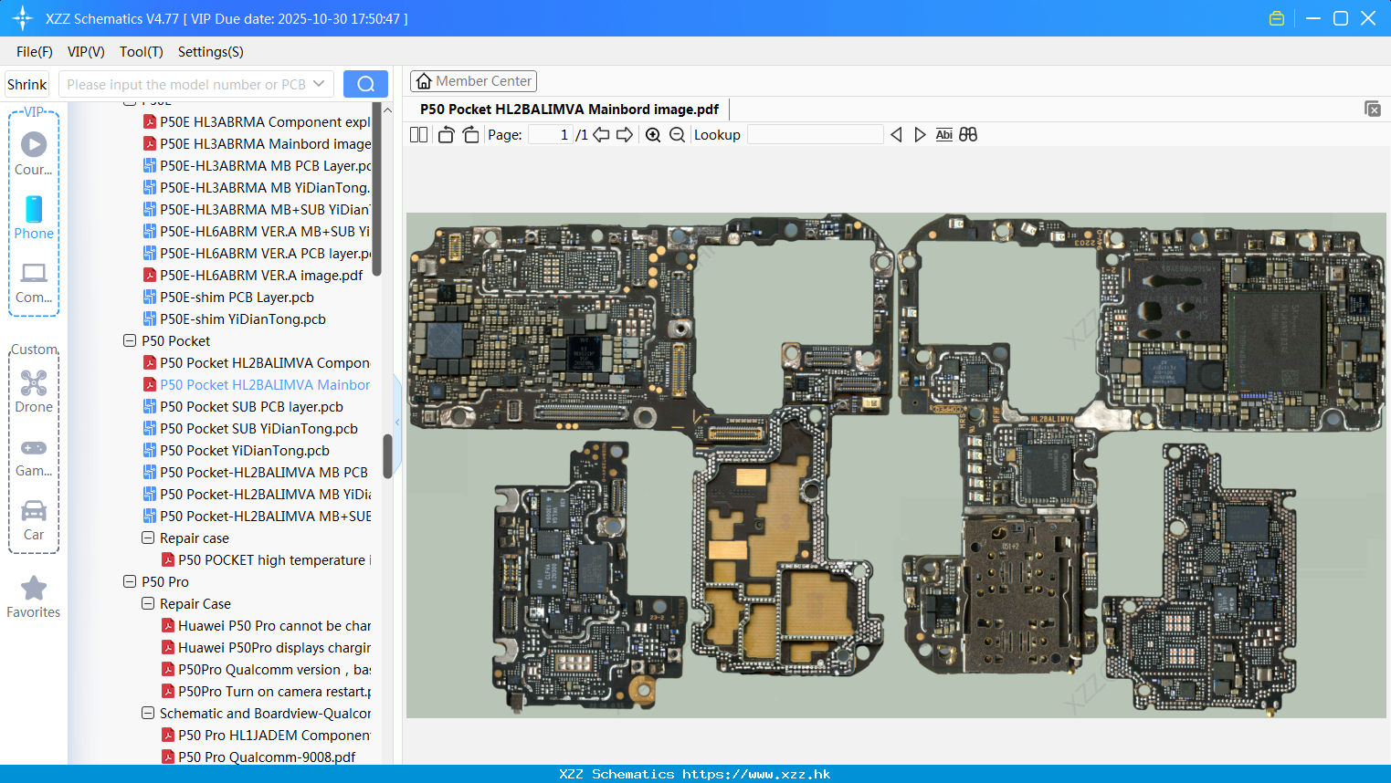 Huawei P50 Pocket HL2BALIMVA Mainbord Image